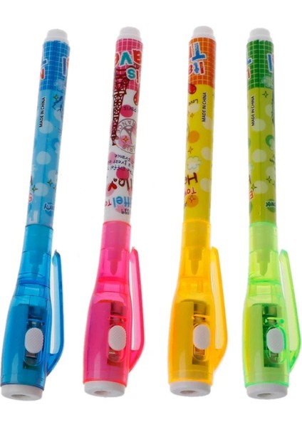 Mor Işıklı Sihirli Görünmez Kalem Işıklı Kalem Invisible Ink Pens Uv LED Light 4 Ad fiyatları