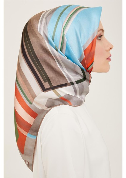 Geometrik Desenli Twill İpek Eşarp 24Ya9147 36 05 fiyatları