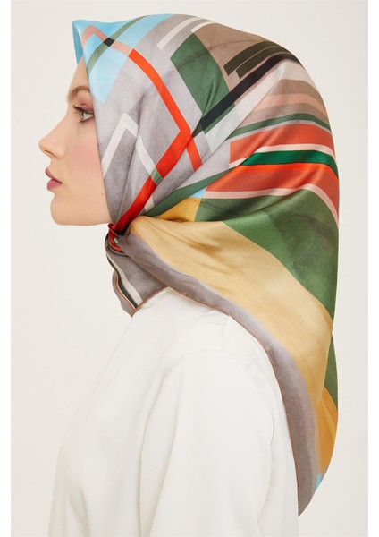 Geometrik Desenli Twill İpek Eşarp 24Ya9147 36 05 modelleri