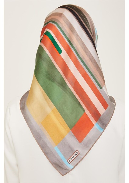 Geometrik Desenli Twill İpek Eşarp 24Ya9147 36 05 fırsatları
