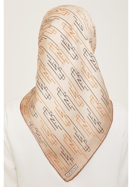 Klasik Desenli Twill İpek Eşarp 24Ya9142 53 52