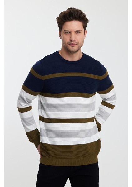 Alexandergardı Bisiklet Yaka Renk Bloklu Erkek KAZAK(E23-6710)