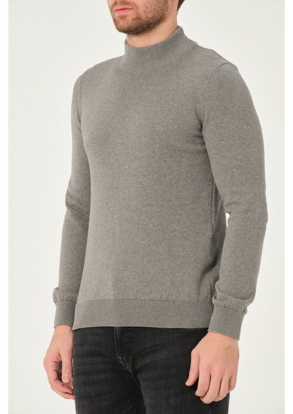 Erkek %100 Pamuk Düz Triko Kazak Yarım Balıkçı Yaka Standart Fit Normal Kesim indirimleri