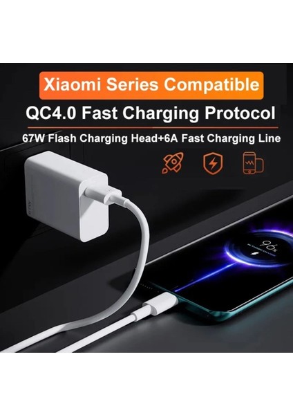 Xiaomi Mi 12 Lite Turbo 67 Wolt Hızlı Şarj Aleti Cihazı Type-C Uçlu Kablo+Adaptör indirimleri