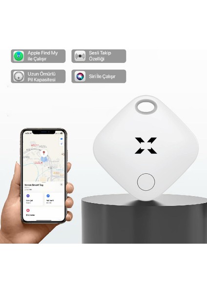 Air Tag Akıllı Bluetooth Takip Cihazı Anahtar Çanta Kayıp Eşya Bulucu IOS Uyumlu (Apple Lisanslı) X6601
