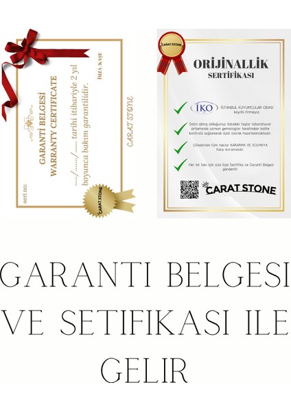 Carat Stone Pırlanta Işıltılı Kadın Gümüş 3 Carat Tektaş Yüzük (Işıklı Kutusunda)