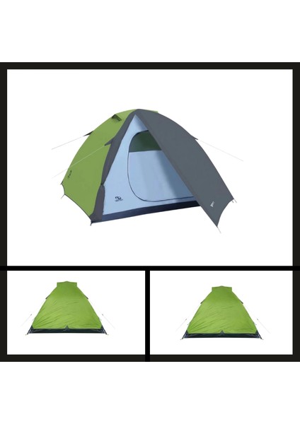 Uyguna-Yakala 140*300*220 cm Hannah Tycoon 4 Kişilik Comfort Çadır (Spring Green-Cloudy GRAY)-DIR.008