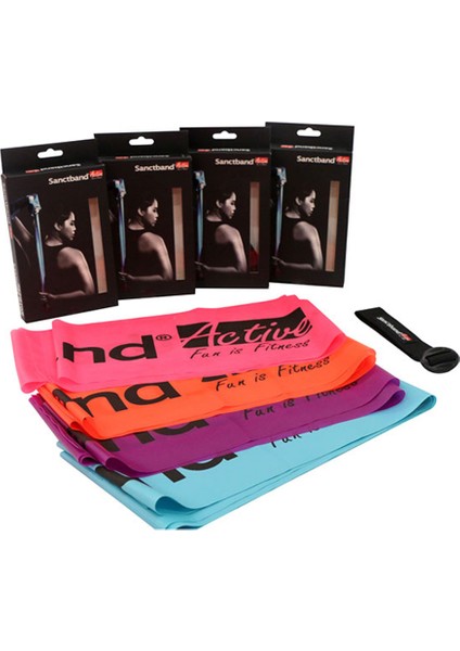 Active Resistive Band 2.5 mt Set (Pink-Amber-Purple-Teal)