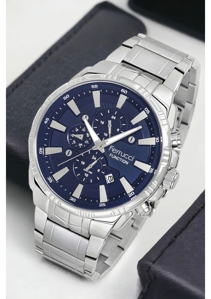 Function Erkek Kol Saati Gümüş-Mavi Renk FCF.13144FM.02+BILEKLIK ZMFER130 modelleri