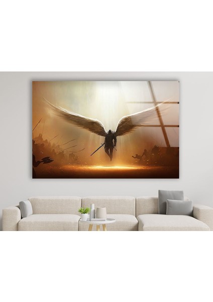 Hristiyan Melek Temperli Cam Duvar Tablosu