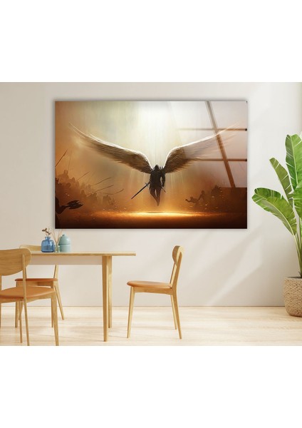 Hristiyan Melek Temperli Cam Duvar Tablosu fırsatları