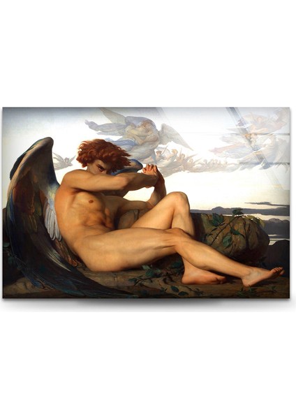 Yenik Melek Temperli Cam Duvar Tablosu