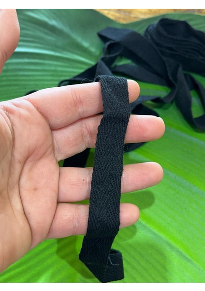 En 1 cm Siyah Şerit Dikiş Giyim Çanta Aksesuarı 1 Metre