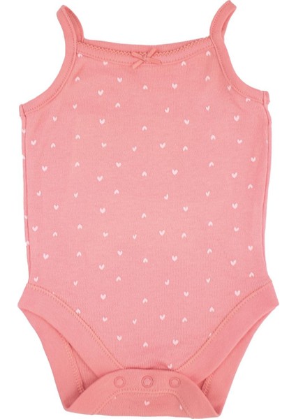 Desenli Pembe Pamuk 5'li Bodysuit