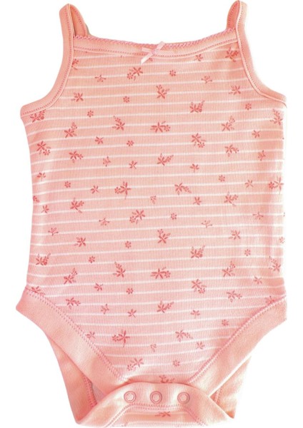 Desenli Pembe Pamuk 5'li Bodysuit