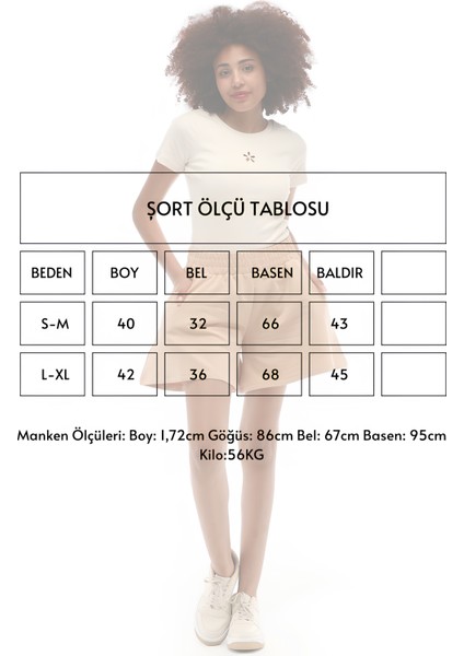 Fancy Kadın Beli Lastikli Yandan Cepli Bol Paça Rahat Kalıp Şort