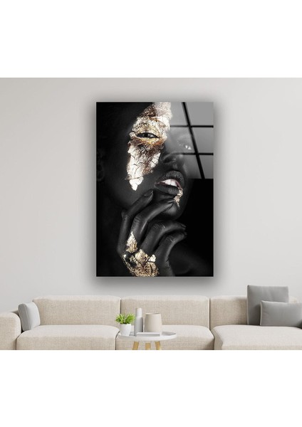 Kadın Portresi Temperli Cam Duvar Tablosu