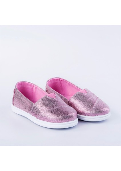 Pullu Toms Keten Ayakkabı Pembe