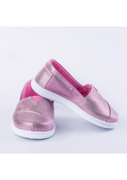 Pullu Toms Keten Ayakkabı Pembe
