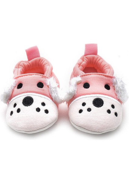 3 Boyutlu Köpek Nakışlı Patik Pembe