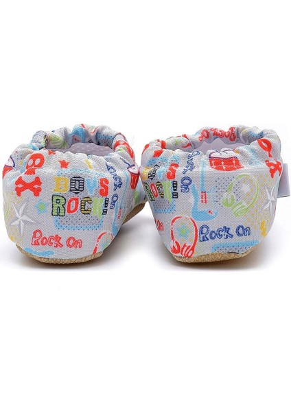 Boys Rock Kaydırmaz Taban Bebek Yazlık Patik Mavi , Ev Botu Terliği Kreş Ayakkabısı Panduf F-824