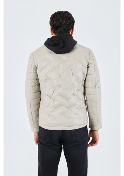 Erkek Kapşonlu Hakim Yaka Deri Mont indirimleri