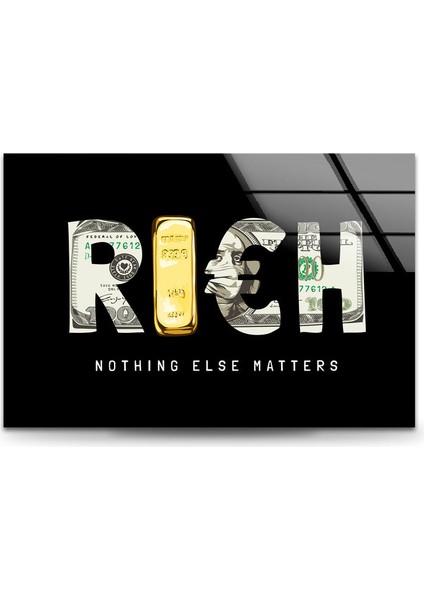 Rich Dolar Cam Duvar Tablosu