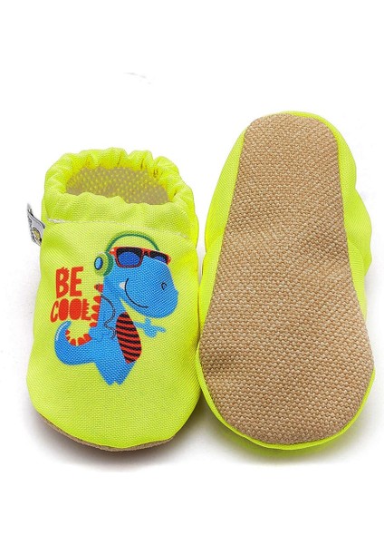 Dinazor Kaydırmaz Taban Bebek Yazlık Patik Yeşil , Ev Botu Terliği Kreş Ayakkabısı Panduf F-824 modelleri