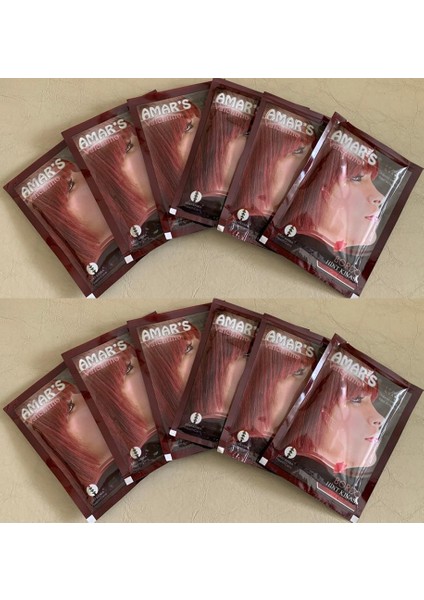Kına İçeren Saç Boyası Bordo Renk (Koyu Kızıl) 10 gr - 12 Adet