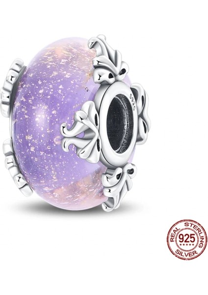 Lila Murano Charm | 925 Ayar Gümüş