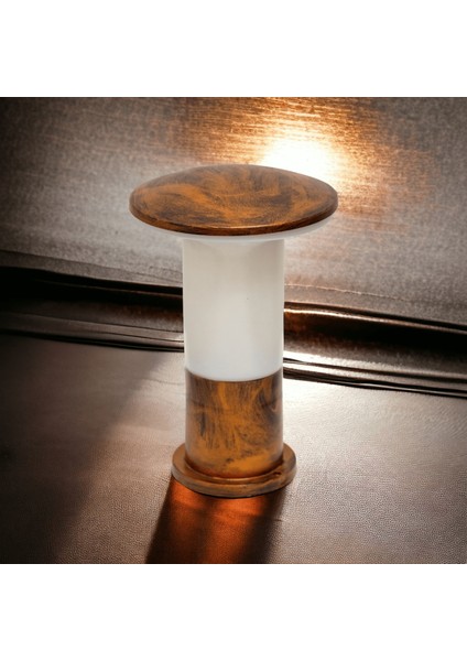 Bakır Eskitme Set Üstü Bahçe Duvar Apliği, E27 Duylu 29 cm Eskitme Renk Mantar Armatür (Ampul Hariç)