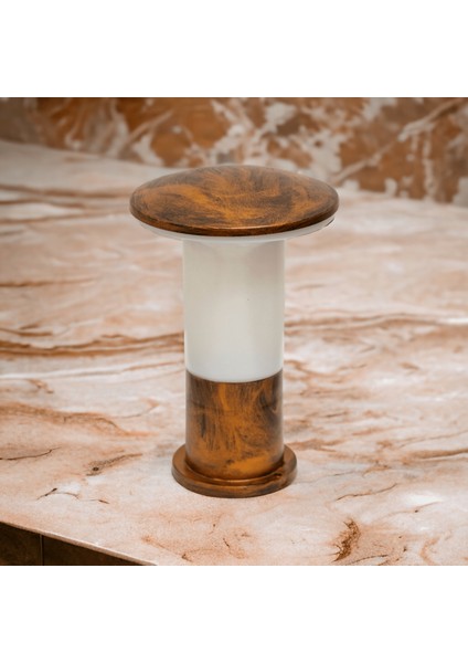 Bakır Eskitme Set Üstü Bahçe Duvar Apliği, E27 Duylu 29 cm Eskitme Renk Mantar Armatür (Ampul Hariç) modelleri