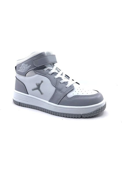Haykat Çocuk Günlük Uzun Boğazlı Gri- Beyaz Sneaker