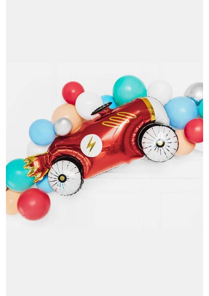 Retro Araba Folyo Balon Yarış Temalı Doğum Günü Model Araba Balon 93CM