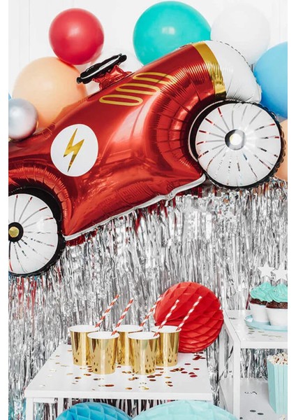 Retro Araba Folyo Balon Yarış Temalı Doğum Günü Model Araba Balon 93CM modelleri