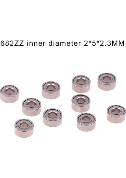 10 Adet 682ZZ 2*5*2.3mm Rulman Korumalı Sabit Bilyalı Rulmanlar Minyatür Karşılaşma (Yurt Dışından)