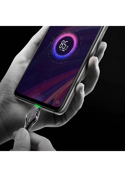 5A Siyah Mamba Yılan Kafası Parlıyor Kablo Hızlı Şarj Mikro USB C Tipi Kablo IPhone Xiaomi Huawei Şarj Cihazı Telefon Veri USB Kablosu (Yurt Dışından)