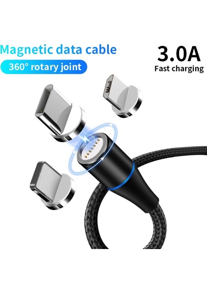 3A Hızlı Manyetik Şarj Cihazı 3.0 Mikro USB Kablosu iPhone 8 Için Poco X3 Xiaomi Hızlı Manyetik Telefon Şarj Kablosu C Tipi Kablo (Yurt Dışından) fırsatları