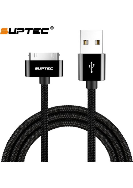 Suptec USB Kablosu iPhone 4 4s Için Naylon Örgülü Tel Hızlı Şarj 30 Pin Şarj Aleti Kablosu iPad 1 2 3 Ipod Nano Veri Kablosu (Yurt Dışından)