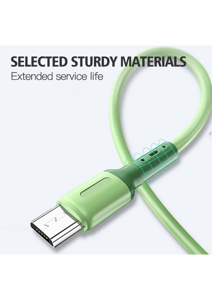 Mikro USB Kablosu 3A Hızlı Şarj Sıvı Yumuşak Silikon Kablo Samsung S6 Xiaomi Huawei Android Cep Telefonu Veri Kablosu (Yurt Dışından) fiyatları