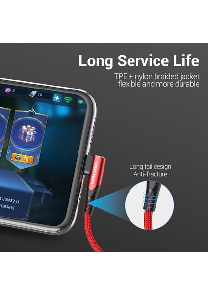 Vention USB C Tipi Kablo 3A 90 Derece Şarj Aleti Kablosu Hızlı Şarj Oyunu Samsung S10 Xiaomi Mi9 10 Pro Telefon USB C Kabloları Kablosu (Yurt Dışından) modelleri