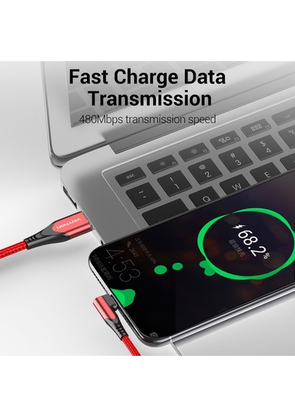 Vention USB C Tipi Kablo 3A 90 Derece Şarj Aleti Kablosu Hızlı Şarj Oyunu Samsung S10 Xiaomi Mi9 10 Pro Telefon USB C Kabloları Kablosu (Yurt Dışından) fırsatları