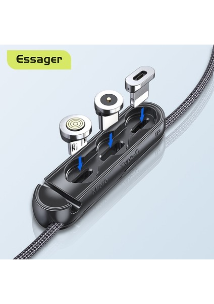 Essager Manyetik Kablo Fişi iPhone Için Kılıf Mikro USB Tip C Taşınabilir Saklama Kutusu Mıknatıs Adaptör Konnektörü Silikon Konteyner (Yurt Dışından)