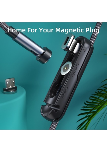 Essager Manyetik Kablo Fişi iPhone Için Kılıf Mikro USB Tip C Taşınabilir Saklama Kutusu Mıknatıs Adaptör Konnektörü Silikon Konteyner (Yurt Dışından)