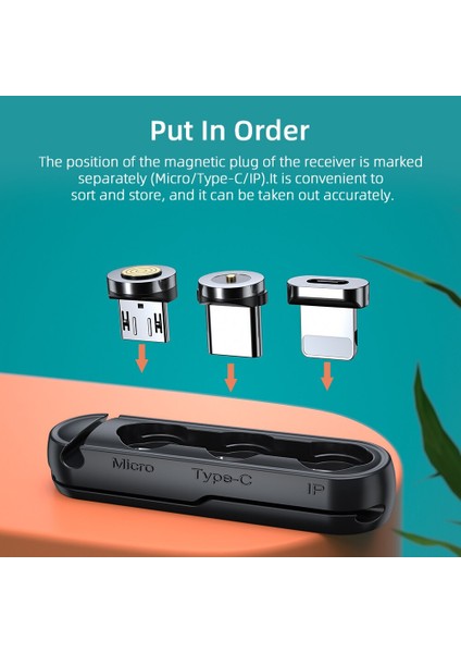 Essager Manyetik Kablo Fişi iPhone Için Kılıf Mikro USB Tip C Taşınabilir Saklama Kutusu Mıknatıs Adaptör Konnektörü Silikon Konteyner (Yurt Dışından)