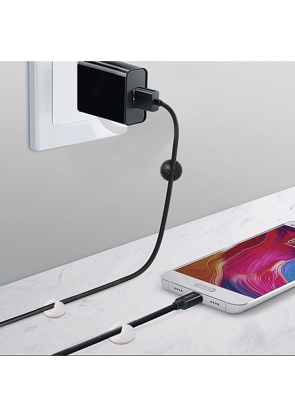 Yumuşak Silikon Tip-C USB Şarj Kablosu Sarıcı Organizatör Masaüstü Düzenli Portabke Esnek Mini Veri Kablosu Yönetim Klipleri (Yurt Dışından)