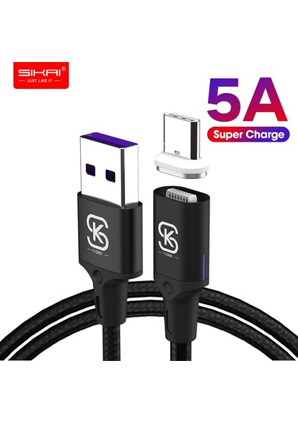 Sıkaı 11. Nesil 5A Manyetik Kablolar 3 In 1 Mikro USB Tip C Hızlı Şarj iPhone 13 Huaweı Mate 40 P50 Xiaomi Oneplus 1.2 M (Yurt Dışından)