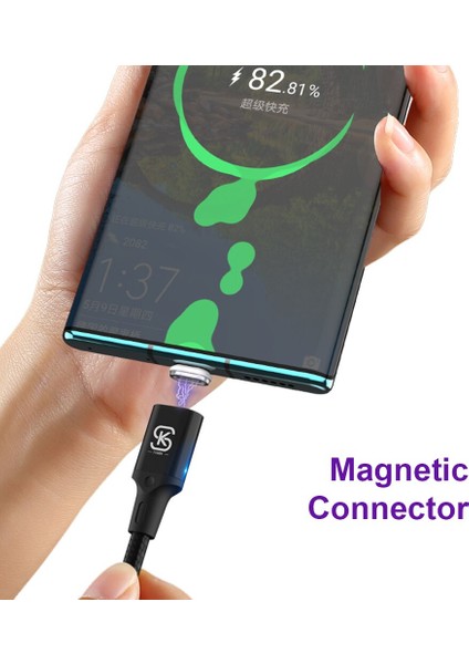 Sıkaı 11. Nesil 5A Manyetik Kablolar 3 In 1 Mikro USB Tip C Hızlı Şarj iPhone 13 Huaweı Mate 40 P50 Xiaomi Oneplus 1.2 M (Yurt Dışından)