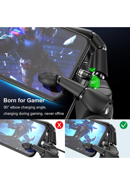 Gtwın Manyetik USB Kablosu iPhone Şarj Cihazı 540 Derece Döndürme USB C Tipi Kablo Xiaomi Samsung Için Mıknatıs Şarj Mikro USB Kablosu (Yurt Dışından) modelleri