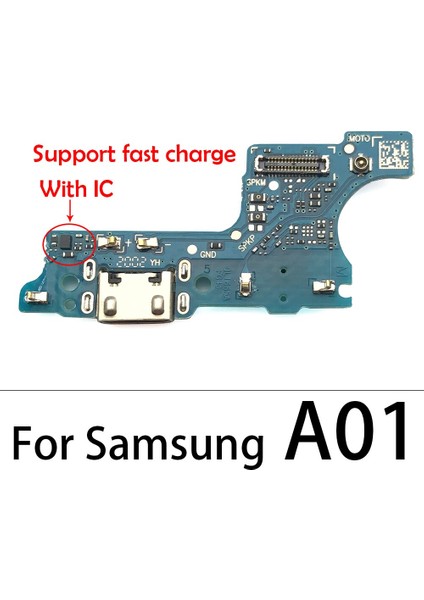 USB Şarj Portu Konnektörü Kurulu Parçaları Flex Kablo Mikrofon Mikrofon ile Samsung Galaxy A01 A11 A21S A31 A41 A51 A71 A70S (Yurt Dışından)